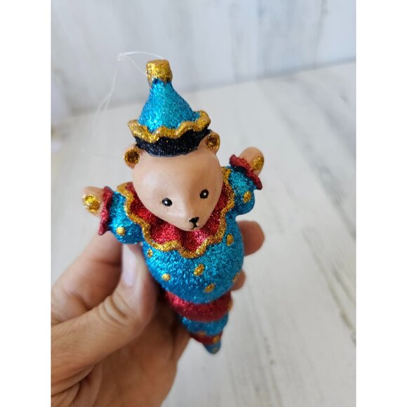 Dept 56 bear clown spiral ornament icicle Xmas circus tree - Picture 8 of 8